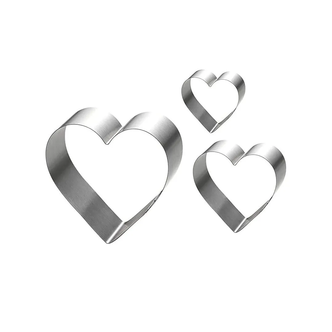 Cortadores Forma de Corazón 6, 8, 10 x 4 cm