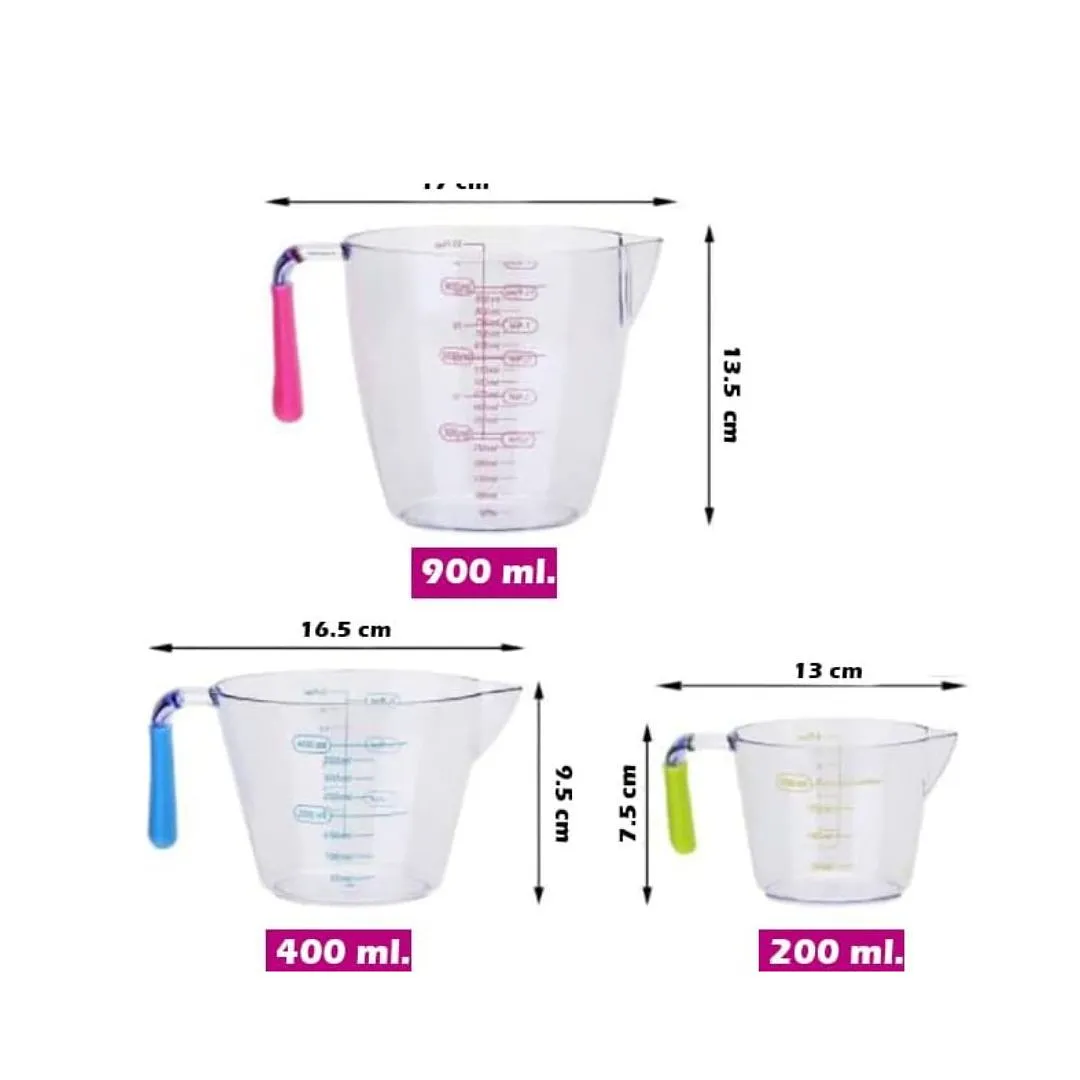 Juego de Tazas Medidoras 200, 400, 900 ML