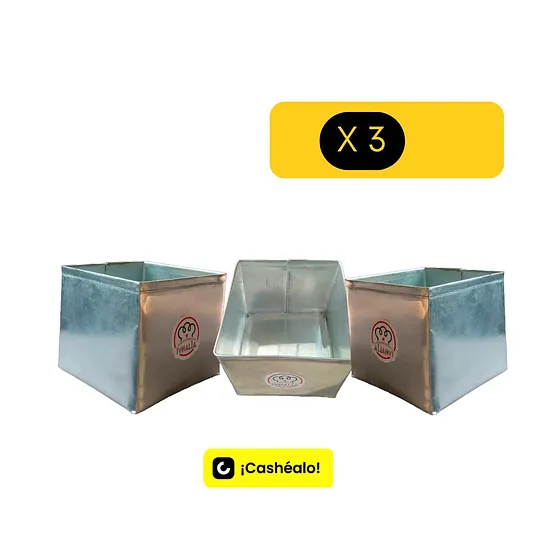 Pack de 3 Moldes Cuadrados Ivhalia  9 x 9 x 8 cm