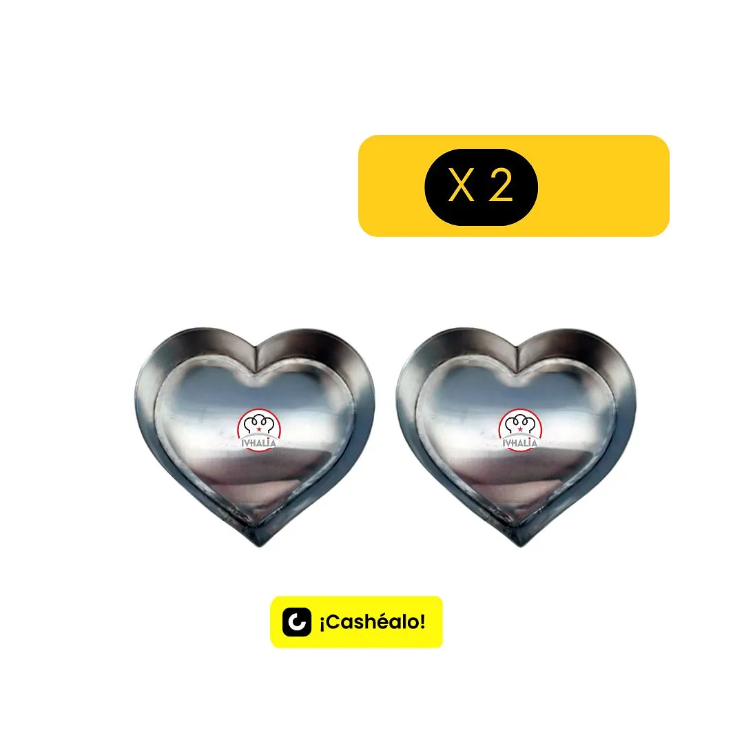Pack de 2 Mini Molde Corazón 16 x 8